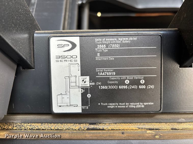 image for item ER7565 2016 Crown SP3520-30 order picker