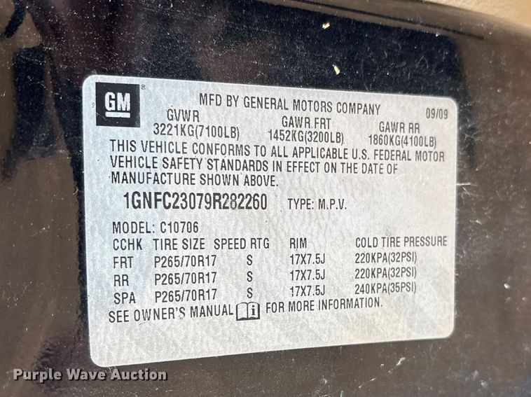 image for item ES8921 2009 Chevrolet Tahoe SUV