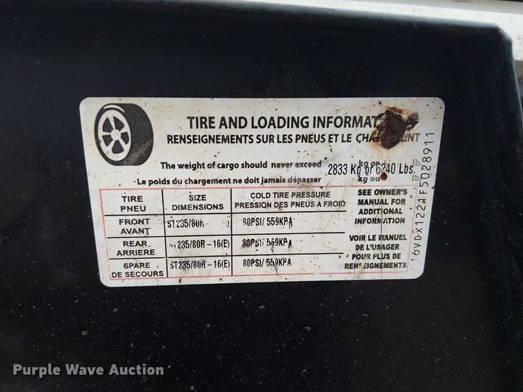 image for item ET2025 2015 Big Tex 10LX dump trailer