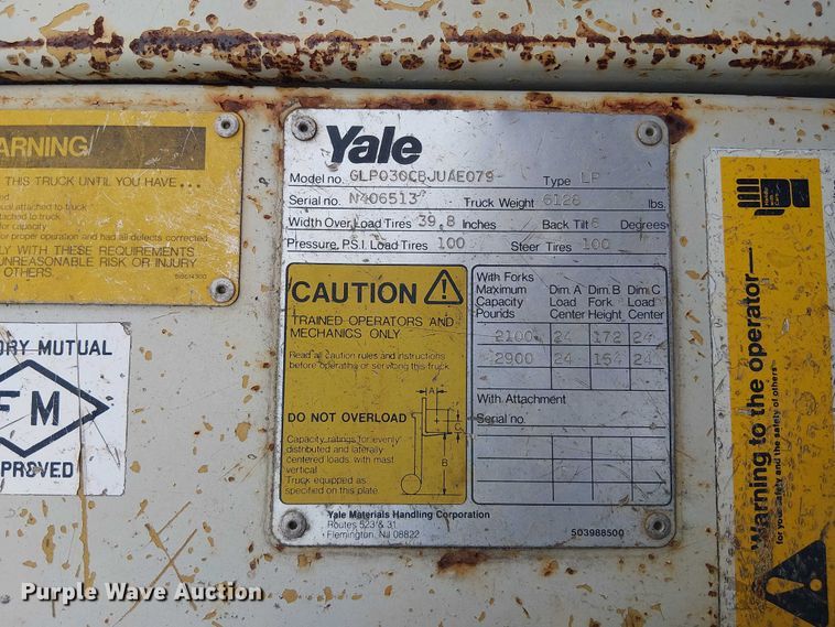 image for item ET2044 Yale GLP030 forklift