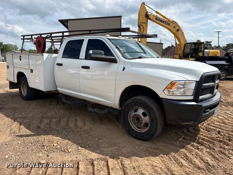 image for item ET2046 2017 RAM 3500 Crew Cab utility bed pickup truck