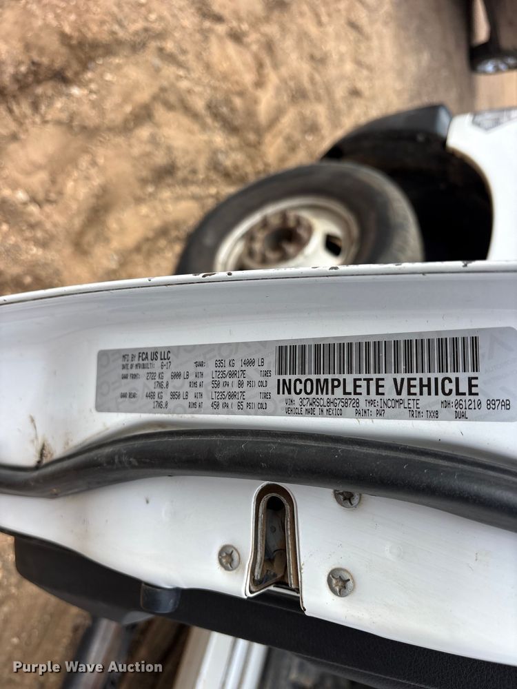 image for item ET2046 2017 RAM 3500 Crew Cab utility bed pickup truck