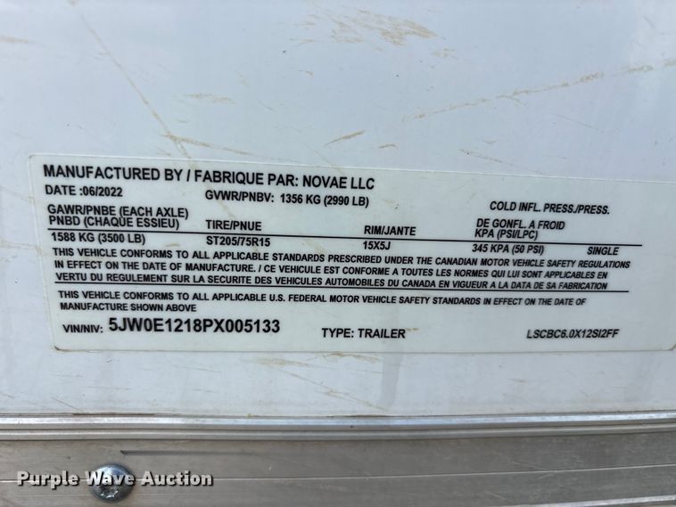 image for item EU0491 2023 Look Trailers LSCBC6.0X12SI2FF enclosed cargo trailer