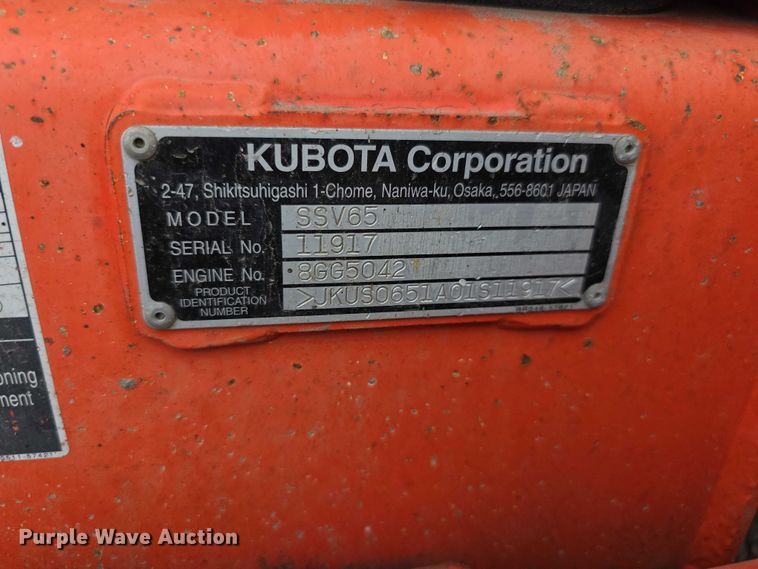image for item EV2136 2016 Kubota SSV65 skid steer loader