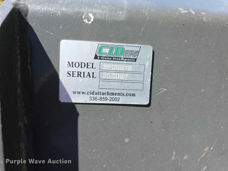 image for item EV2155 CID  SPUSH72 skid steer snow pusher