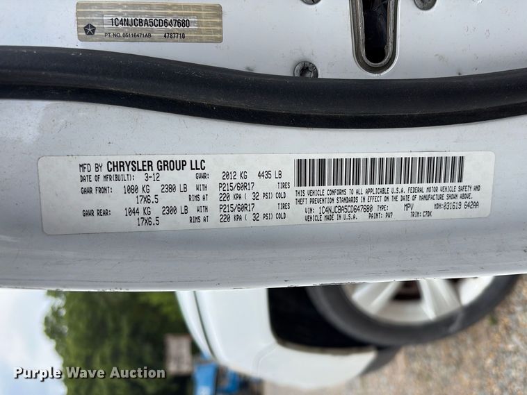 image for item EV2947 2012 Jeep Compass SUV