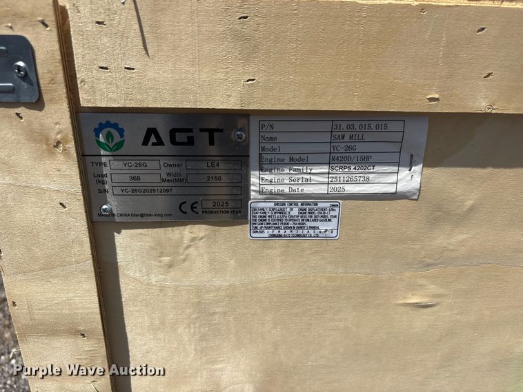 image for item EV2954 2025 AGT YC-26G sawmill