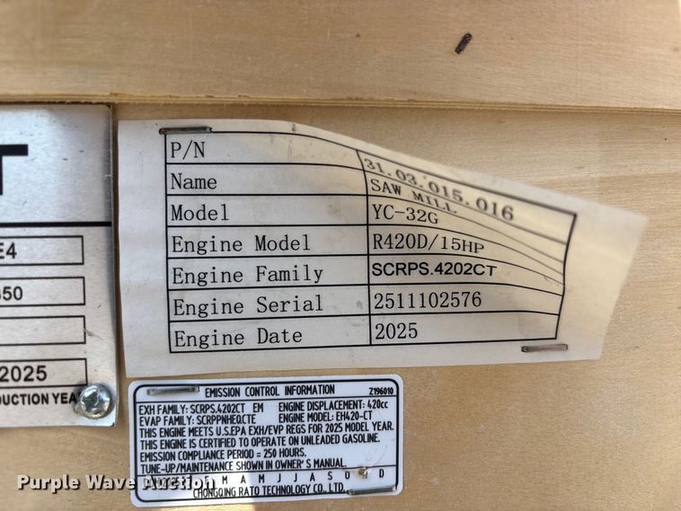 image for item EV2955 2025 AGT YC-32G sawmill
