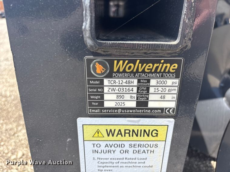 image for item EV2959 2025 Wolverine TCR-12-48H skid steer trencher