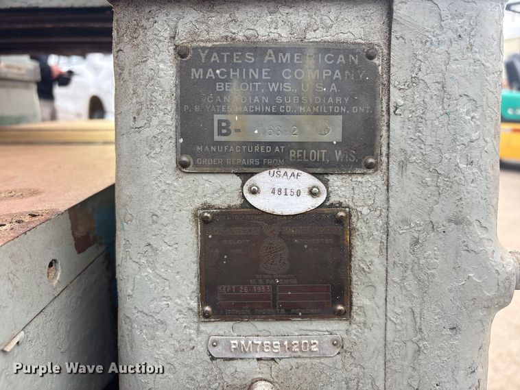image for item EV2968 Yates American Machine Co. planer
