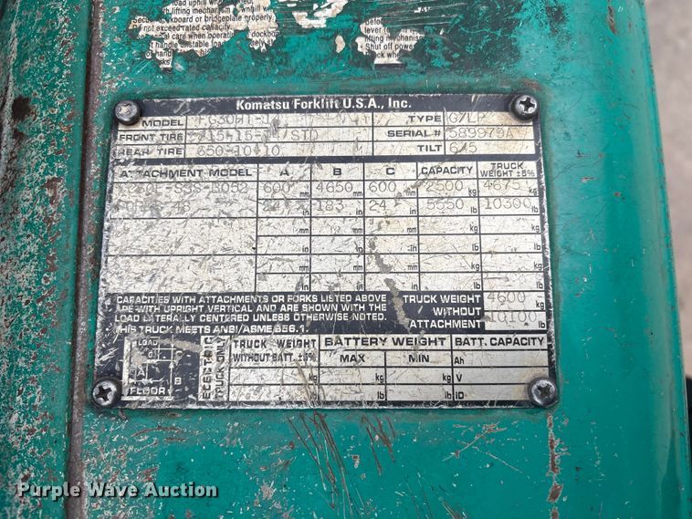 image for item EV2969 Komatsu FG30HT-14 forklift