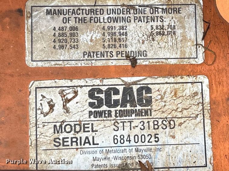 image for item EW0067 Scag STT-31BSD ZTR lawn mower