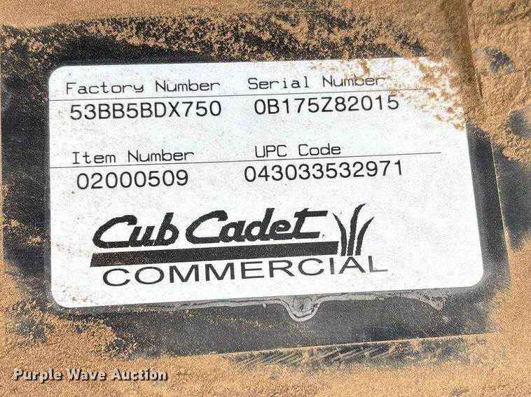 image for item EW0075 Cub cadet 53BB5BDX750 ZTR lawn mower