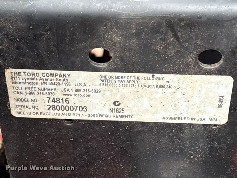 image for item EW0078 Toro 74816 ZTR lawn mower