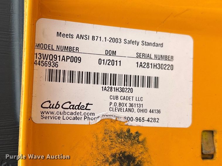 image for item EW0079 Cub Cadet 13WQ91AP0094456936 lawn mower
