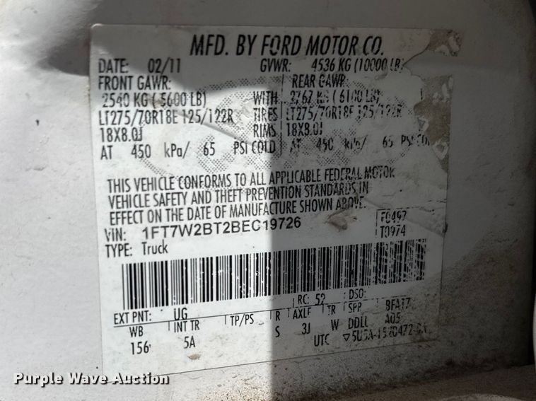 image for item FB7375 2011 Ford F250 Super Duty Crew Cab pickup truck