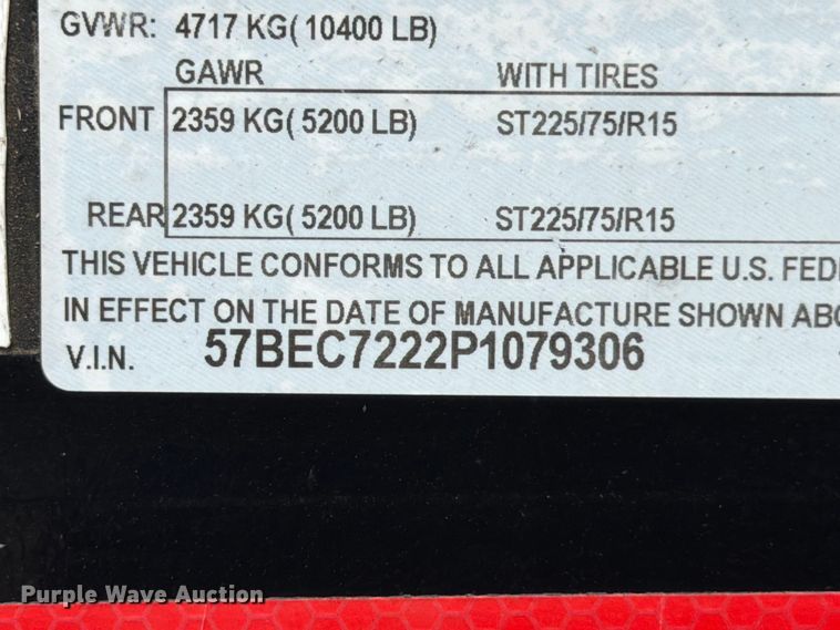 image for item FB8136 2023 Caliber Trailer Mfg. CL722 equipment trailer