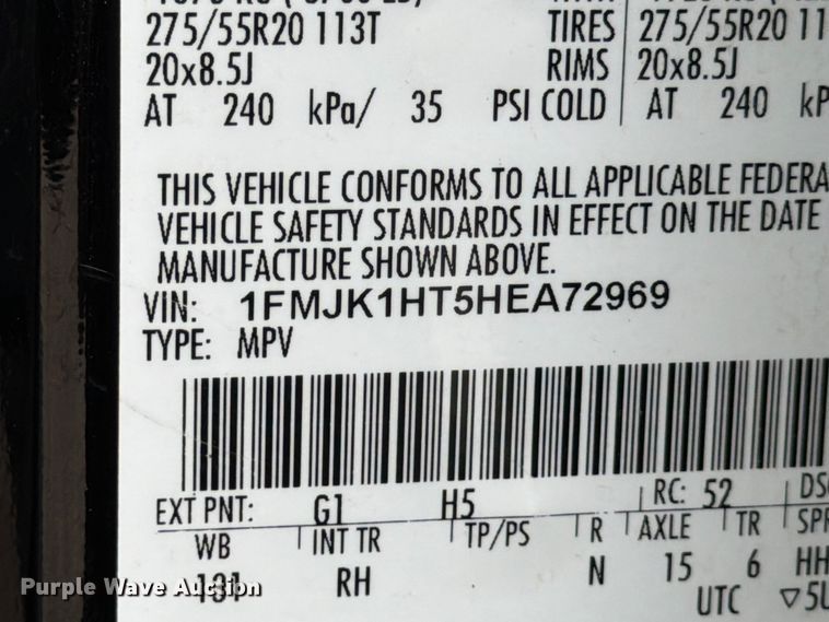 image for item FB8145 2017 Ford Expedition EL SUV