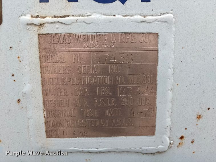 image for item FC4622 Texas Welding Manufacturing tank