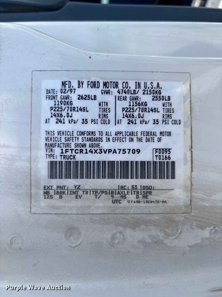 image for item FC4645 1997 Ford Ranger pickup truck