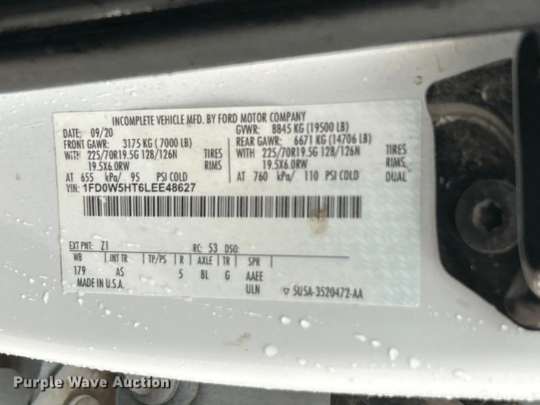 image for item FC5460 2020 Ford F550 Super Duty XL flatbed truck