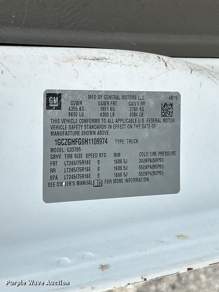 image for item FC5496 2017 Chevrolet Express van