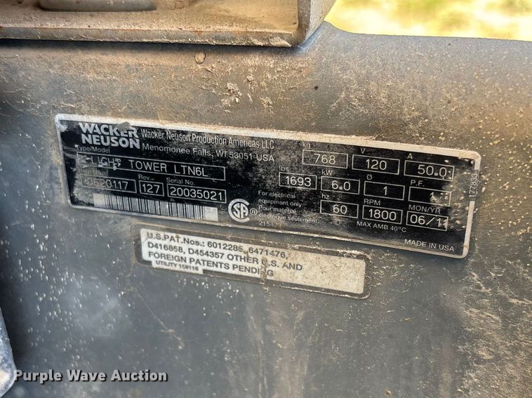 image for item FC5579 2011 Wacker Neuson LTN6 light plant