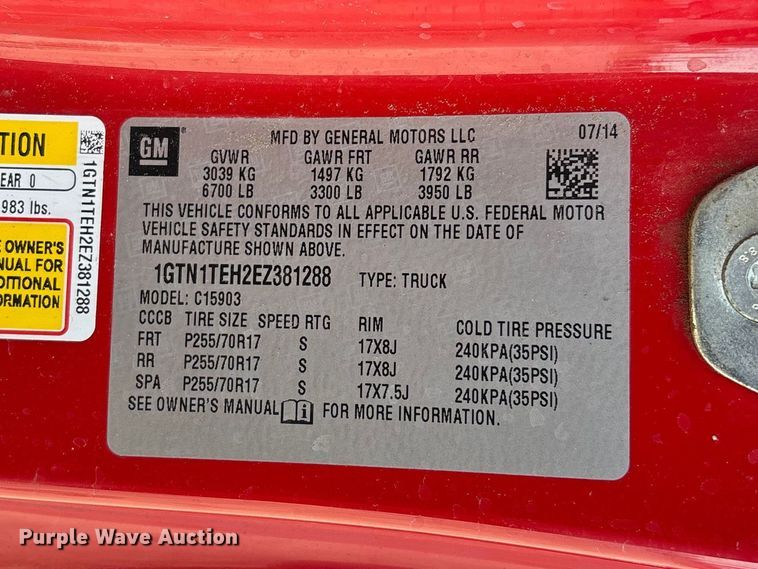 image for item FC5589 2014 GMC Sierra 1500 pickup truck