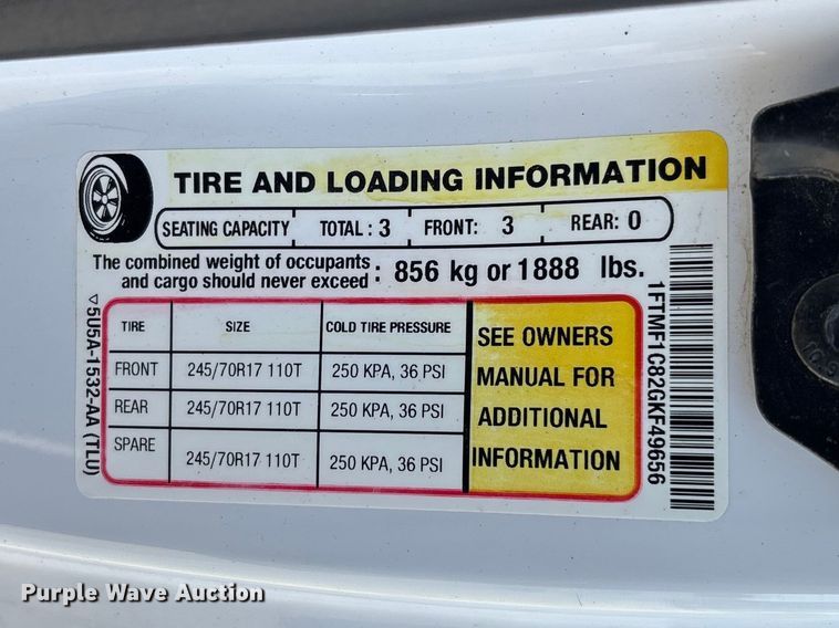 image for item FC5590 2016 Ford F150 XL pickup truck