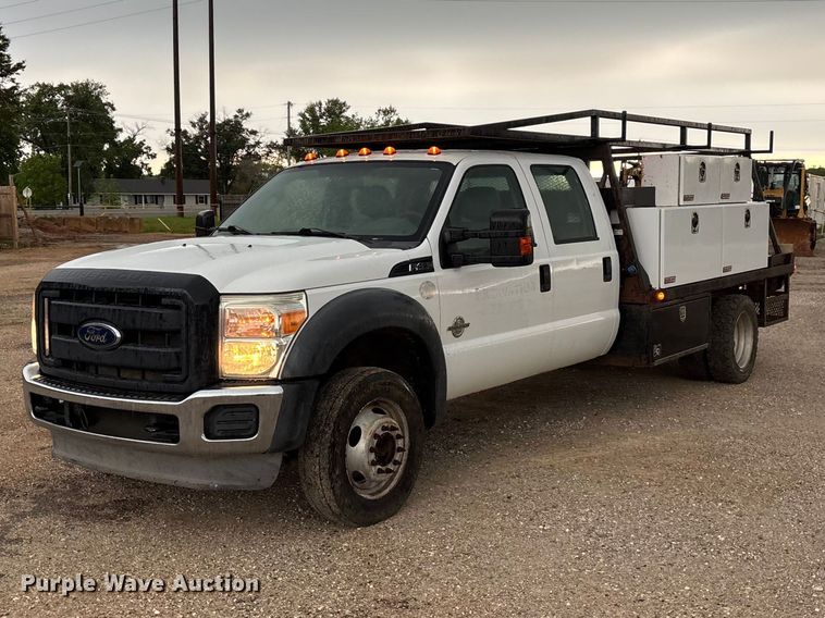 image for item FG0333 2013 Ford F450 Super Duty XL Crew Cab flatbed truck