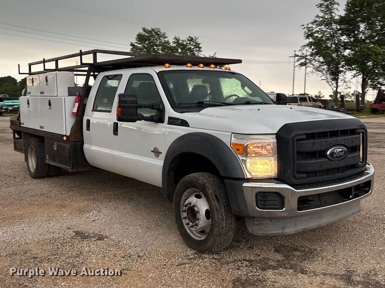 image for item FG0333 2013 Ford F450 Super Duty XL Crew Cab flatbed truck