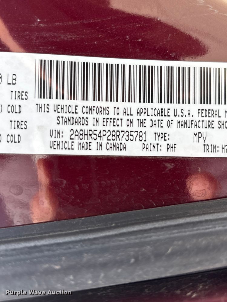 image for item FG2989 2008 Chrysler Town And Country van