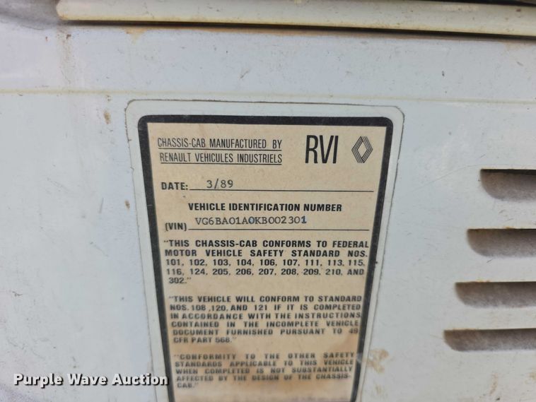 image for item FH6029 1989 Mack CS box truck