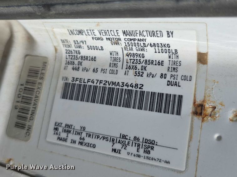 image for item FH6040 1997 Ford F450 dump flatbed truck