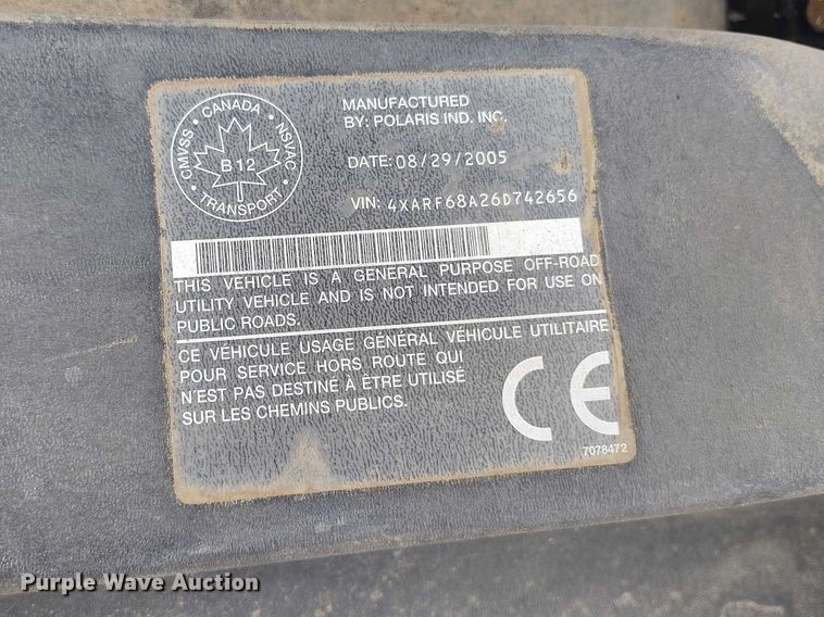 image for item IH9496 2006 Polaris Ranger 700 utility vehicle