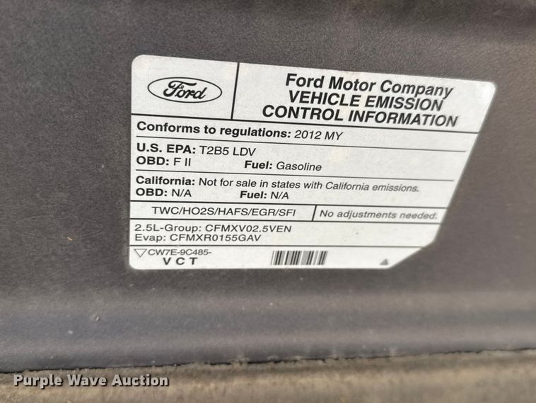 image for item MX9219 2012 Ford Fusion 