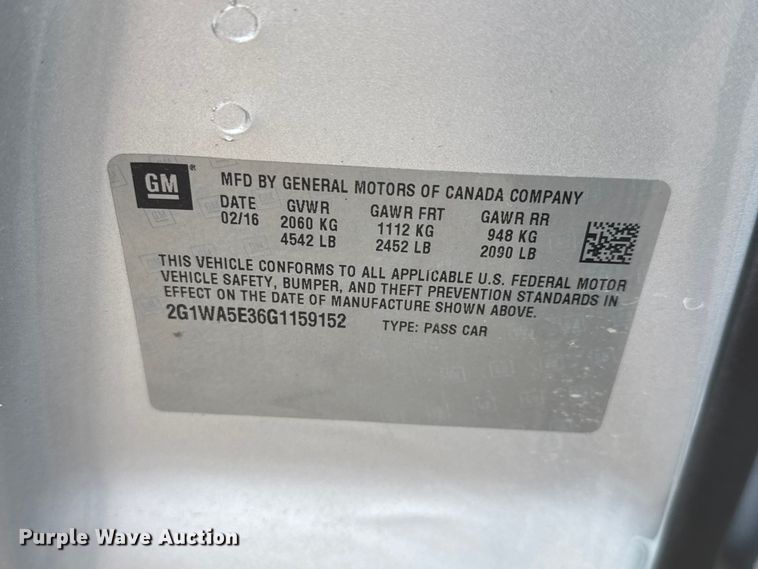 image for item MX9220 2016 Chevrolet Impala  