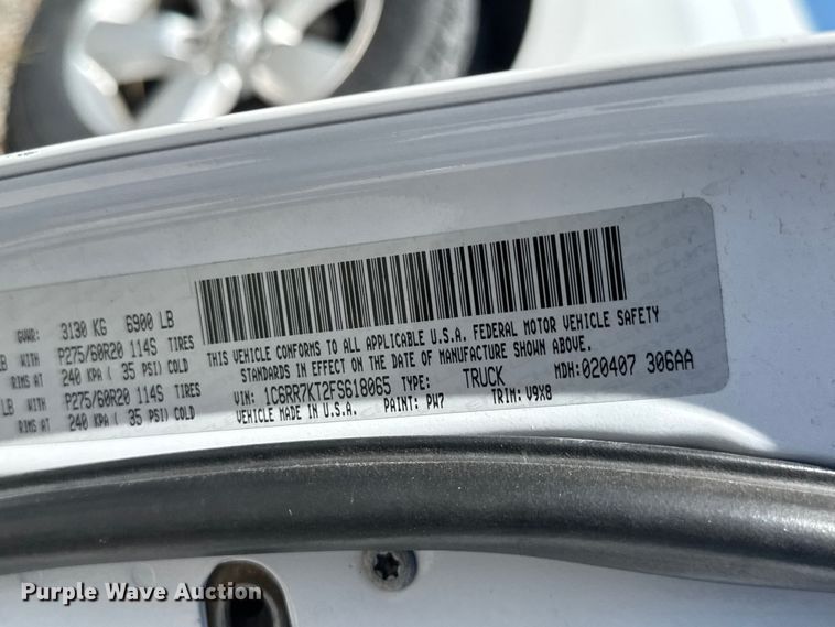 image for item MX9248 2015 RAM 1500 Crew Cab pickup truck