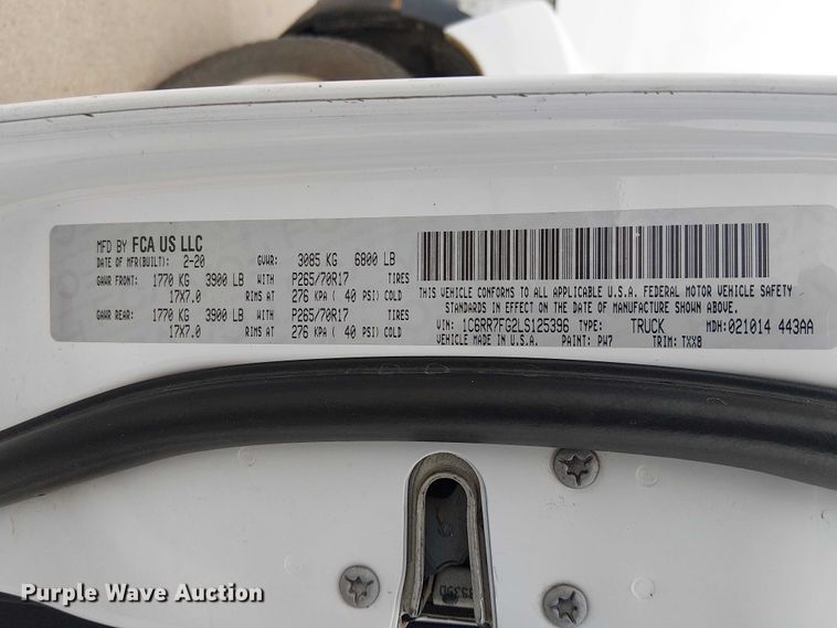 image for item YA3301 2020 RAM 1500 pickup truck