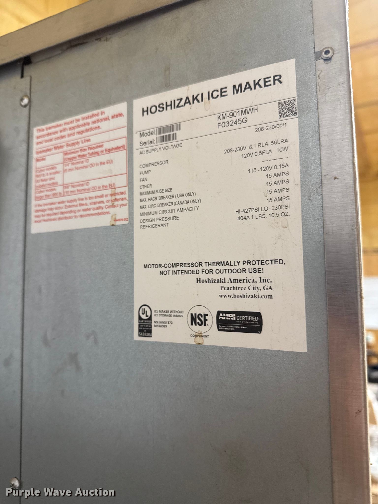 Hoshozaki KM901mwh ice maker in Norman, OK | Item ER1093 for sale