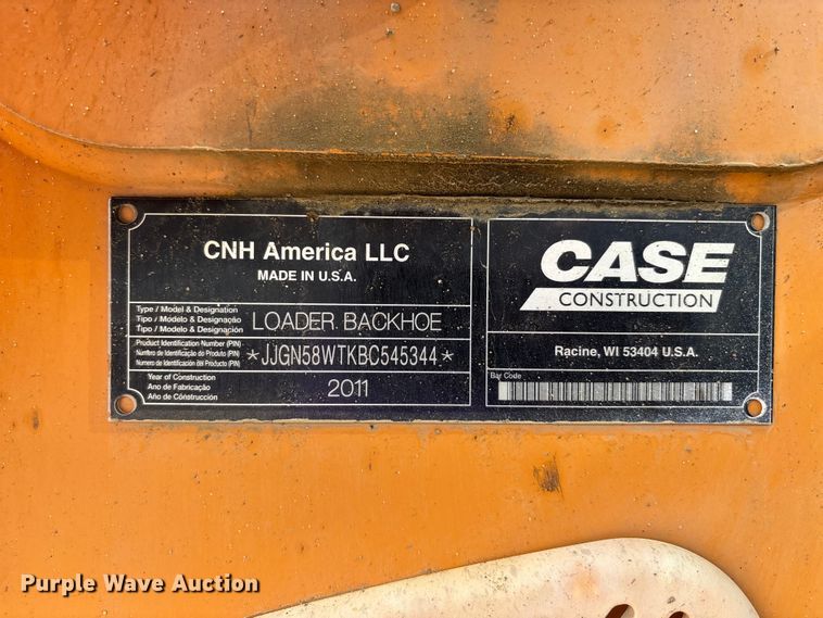 image for item DV4258 2011 Case 580 Super N WT backhoe