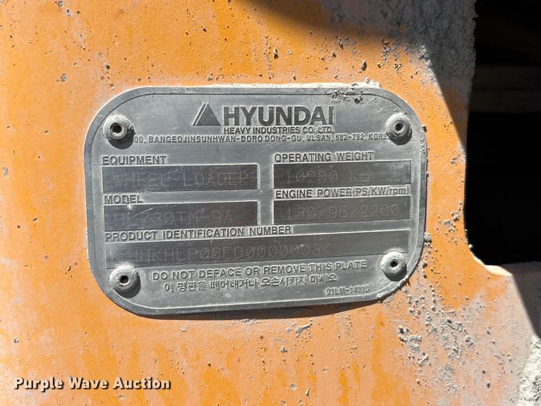 image for item DV4314 Hyundai HL730TM-9A wheel loader