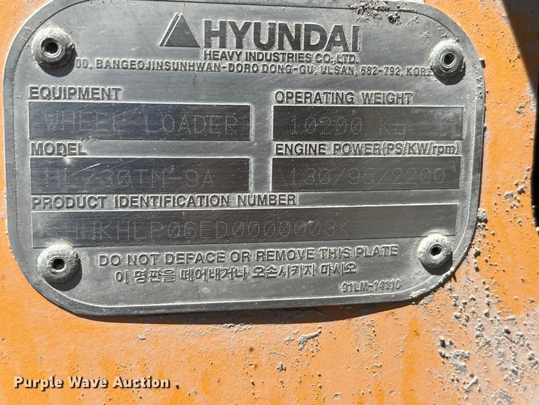 image for item DV4314 Hyundai HL730TM-9A wheel loader