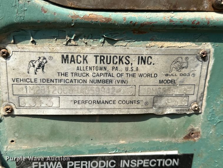image for item EA4883 1987 Mack DM685S roll-off container truck