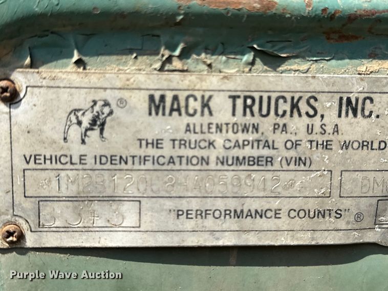 image for item EA4883 1987 Mack DM685S roll-off container truck