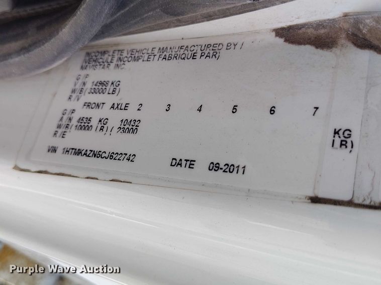 image for item ED0048 2012 International DuraStar 4400 street sweeper truck