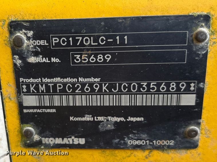 image for item ED5233 2019 Komatsu PC170LC-11 excavator