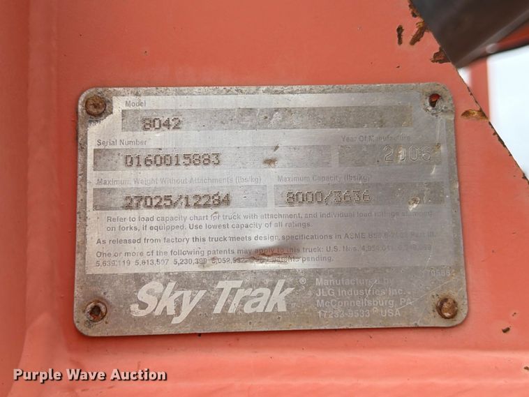 image for item ED5256 2006 Sky Track 8042 telehandler