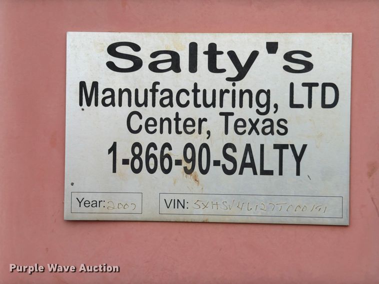 image for item ED5266 2007 Salty's Manufacturing frac tank trailer