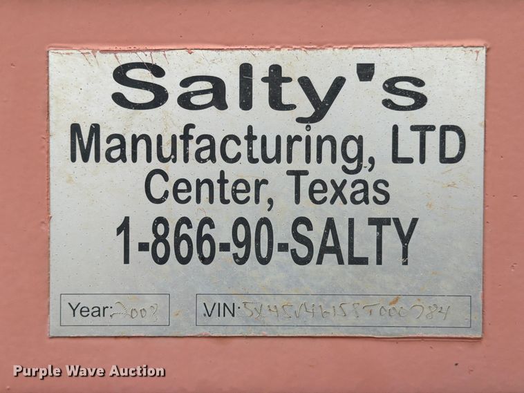 image for item ED5274 2008 Salty's Manufacturing frac tank trailer